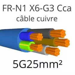 câble électrique FR N1 X6 G3 nouveau R2V 5G25mm2