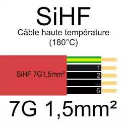 câble électrique cuivre souple isolé silicone SIHF 7G1.5mm2