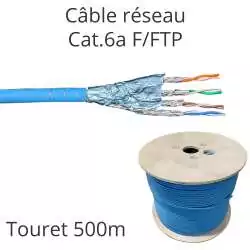 Câble Ethernet catégorie 6A F/FTP avec blindage par paire et blindage général, touret complet 500m Câble Ethernet catégorie 6A F/FTP avec blindage par paire et blindage général, touret complet 500m