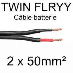câble électrique souple spécial batterie 2 conducteurs rouge et noir 50mm² 2x50mm2