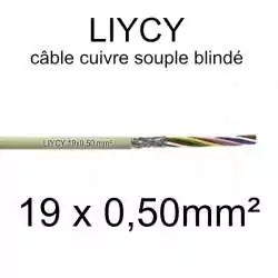 câble électrique blindé série LIYCY 19x0.5 section 0.5mm² 19 conducteurs