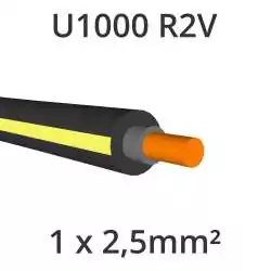 câble électrique cuivre U1000 R2V 1x2.5mm2