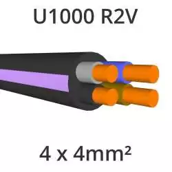 câble électrique cuivre U1000 R2V 4x4mm2