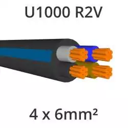 câble électrique cuivre U1000 R2V 4x6mm2