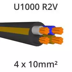 câble électrique cuivre U1000 R2V 4x10mm2