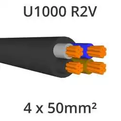 câble électrique cuivre U1000 R2V 4x50mm