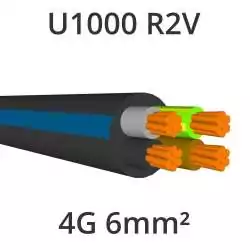câble électrique cuivre U1000 R2V 4G6mm2