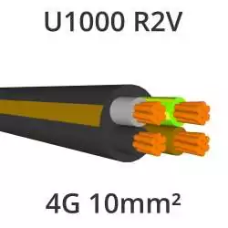 câble électrique cuivre U1000 R2V 4G10mm2