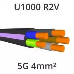 câble électrique cuivre U1000 R2V 5G4mm2
