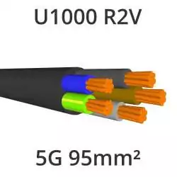 câble électrique cuivre U1000 R2V 5G95mm2