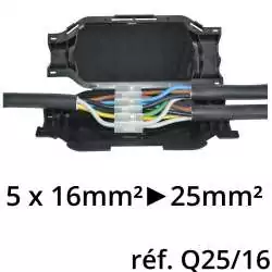 boite de jonction et derivation électrique avec gel étanche IP68 connectique fournie taille Q25-16 taille boite de jonction et derivation électrique avec gel étanche IP68 connectique fournie taille Q25-16 taille