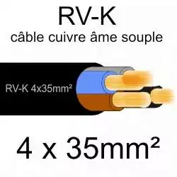 câble électrique âme cuivre souple série RVK 4 conducteurs 35mm2 4x35mm2