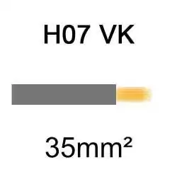 fil de câblage en cuivre souple isolé PVC série H07VK 35mm² gris