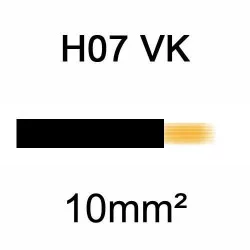 fil de câblage en cuivre souple isolé PVC série H07VK 10mm² noir fil de câblage en cuivre souple isolé PVC série H07VK 10mm² noir