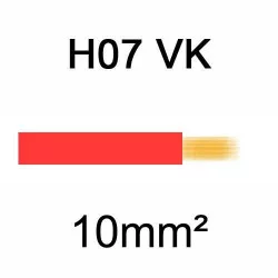 fil de câblage en cuivre souple isolé PVC série H07VK 10mm² rouge