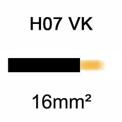 fil de câblage en cuivre souple isolé PVC série H07VK 16mm² noir fil de câblage en cuivre souple isolé PVC série H07VK 16mm² noir