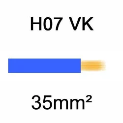 fil de câblage en cuivre souple isolé PVC série H07VK 35mm² bleu