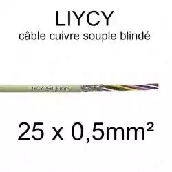câble électrique blindé série LIYCY 0.50mm² 25 conducteurs 25x0.5