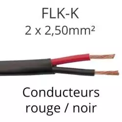 câble électrique rouge et noir double isolation 2x2.50mm2