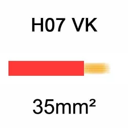 fil de câblage en cuivre souple isolé PVC série H07VK 35mm² rouge