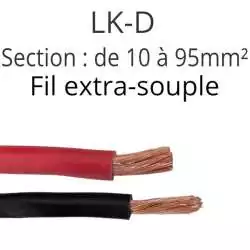 fil batterie extra souple 10mm² rouge au mètre série LKD