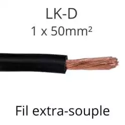 fil batterie extra souple 50mm² noir au mètre série LKD
