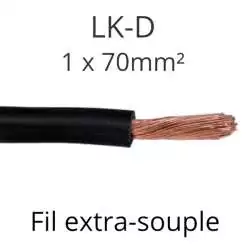 fil batterie extra souple 70mm² noir au mètre série LKD