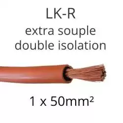 câble électrique extra souple orange batterie LKR 1x50mm2 vente au mètre