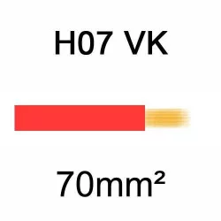 fil de câblage en cuivre souple isolé PVC série H07VK 70mm² rouge