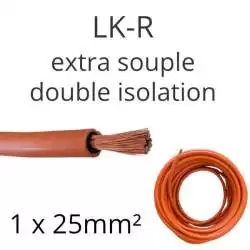 câble électrique extra souple orange batterie LKR 1x25mm2 couronne 25m