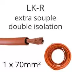câble électrique extra souple orange batterie LKR 1x70mm2 couronne 25m