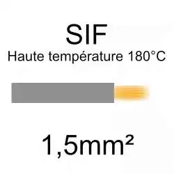fil cuivre souple haute température isolé silicone 1.5mm2 gris SIF