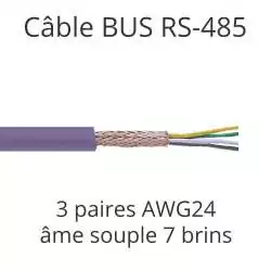 câble bus RS485 3 paires AWG24 couleur violet