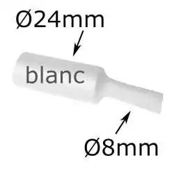 gaine thermorétractable diamètre 24mm blanc couleur blanche
