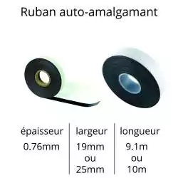 ruban auto amalgamant largeur 19mm longueur 9.10m