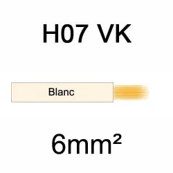 fil de câblage en cuivre souple isolé PVC série H07VK mm² 6mm² ivoire blanc
