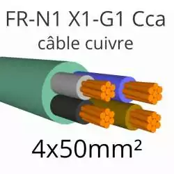 câble vert FRN1X1G1 4x50 CCA ERP IGH 4x50mm2
