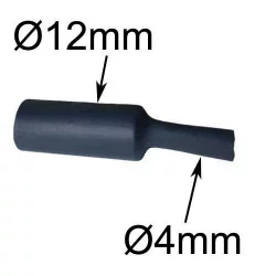 gaine thermorétractable diamètre 12mm noir