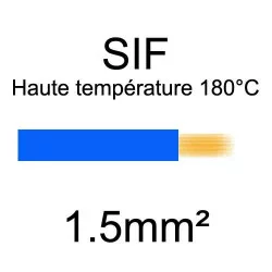 fil cuivre souple haute température isolé silicone 1.5mm2 bleu