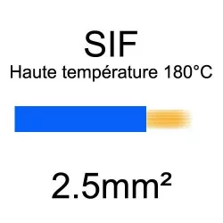 fil cuivre souple haute température isolé silicone 2.5mm2 bleu