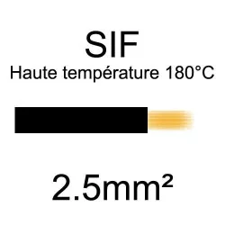 fil cuivre souple haute température isolé silicone 2.5mm2 noir