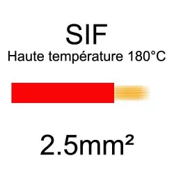 fil cuivre souple haute température isolé silicone 2.5mm2 rouge