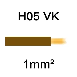 fil de câblage cuivre souple isolé PVC H05VK 1mm² marron