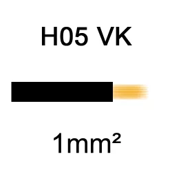 fil de câblage cuivre souple isolé PVC H05VK 1mm² noir